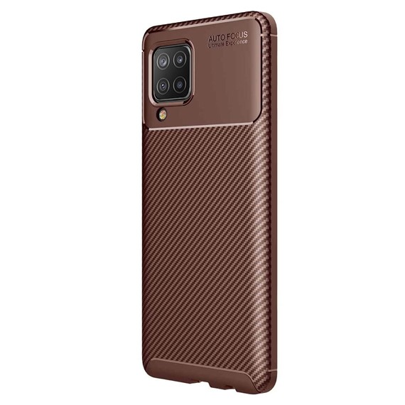 CaseUp Samsung Galaxy M12 Kılıf Fiber Design Kahverengi 2